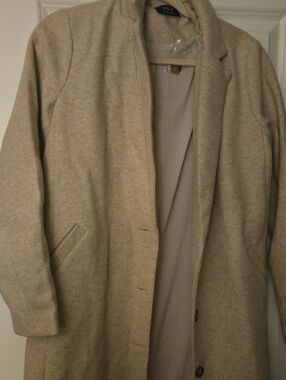 Vici Women's Light Beige Wool-Blend Peacoat, XS